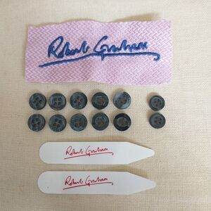 Robert Graham Replacement Buttons For Shirt Gray Spell Out Logo Craft Lot Of 12